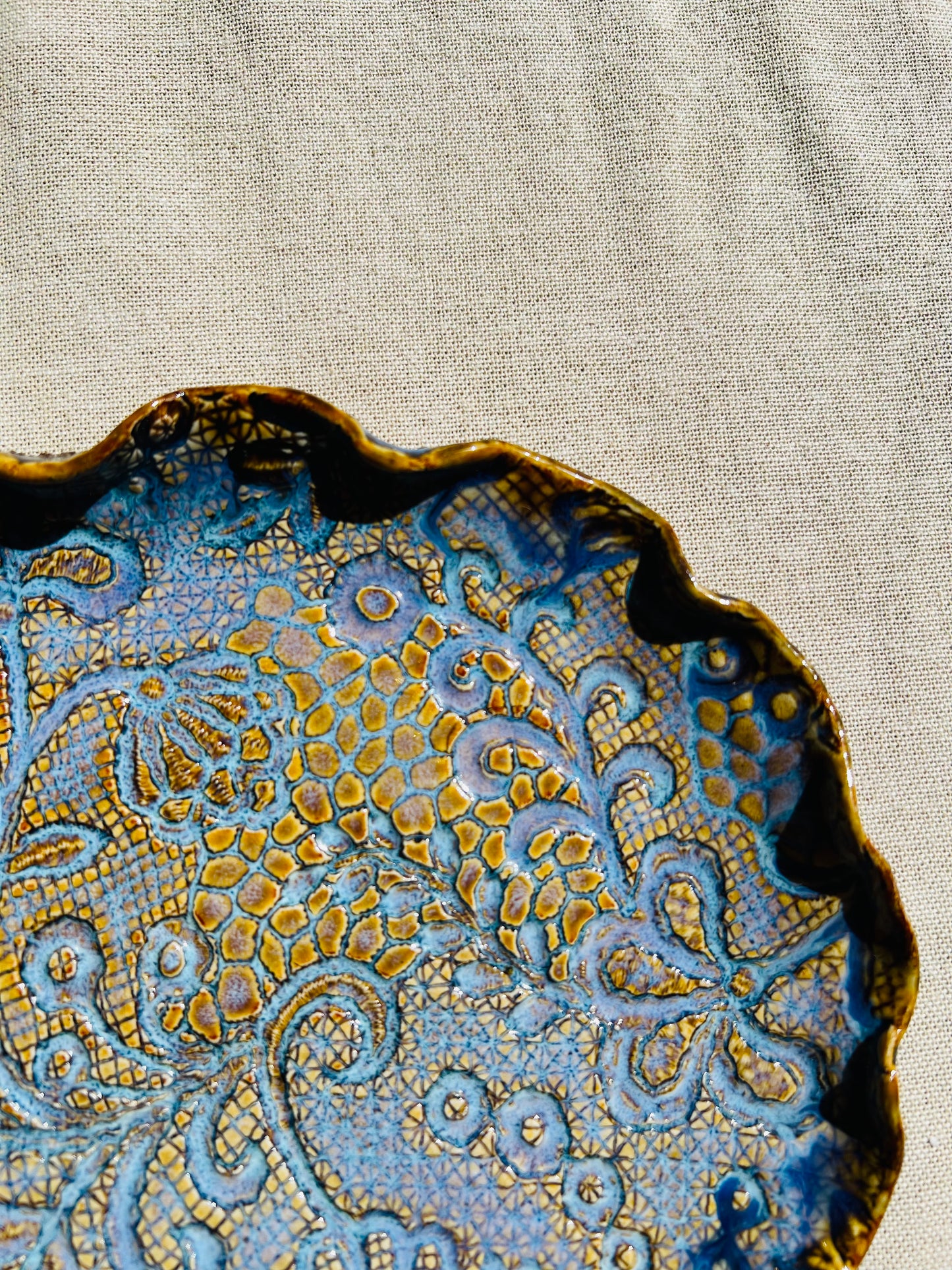 Large Cloud-Shaped Venetian Platter