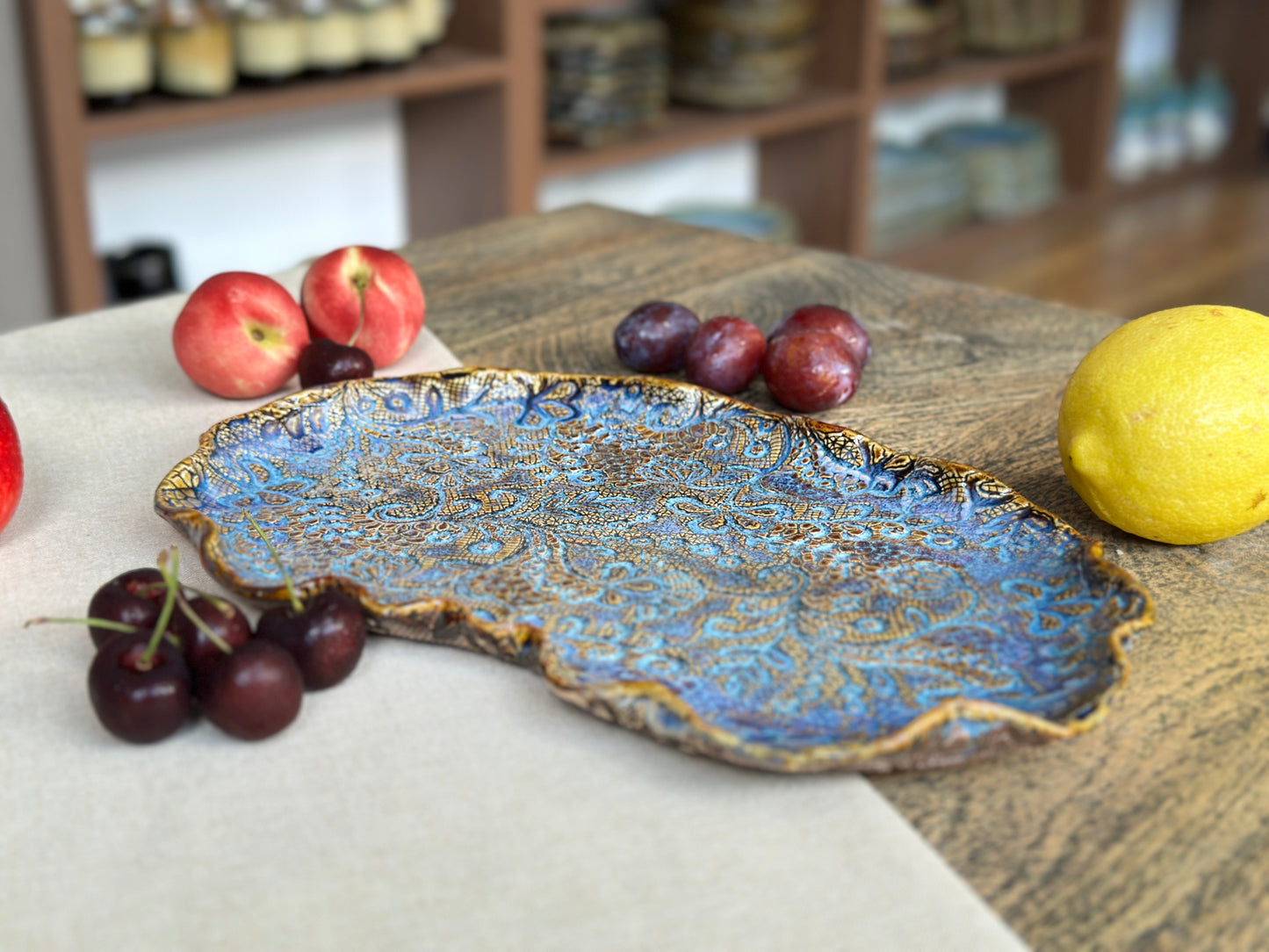 Large Cloud-Shaped Venetian Platter