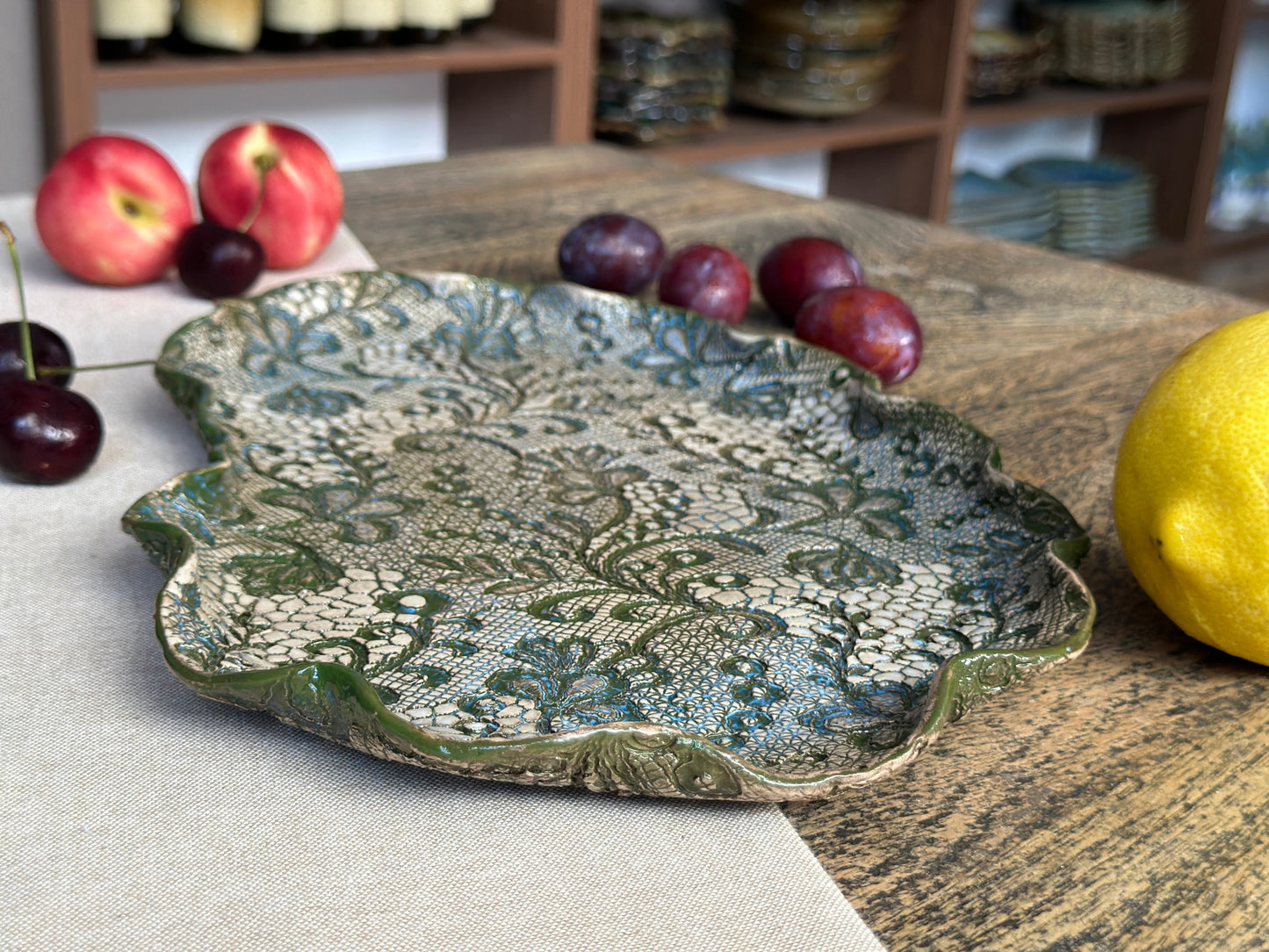Large Cloud-Shaped Venetian Platter