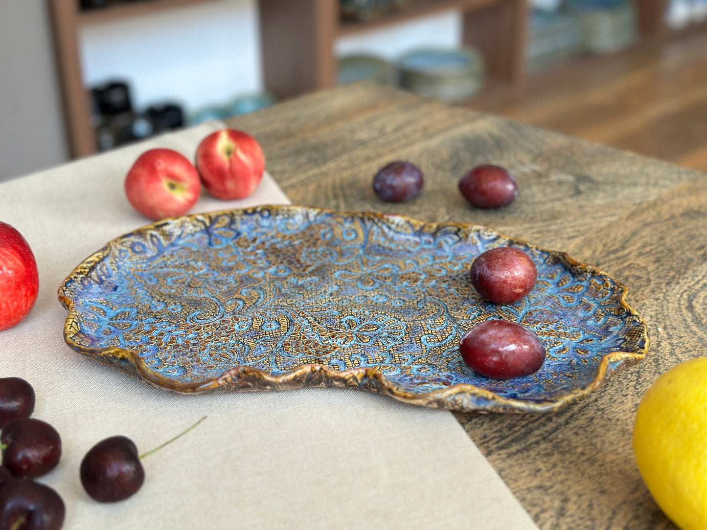 Large Cloud-Shaped Venetian Platter